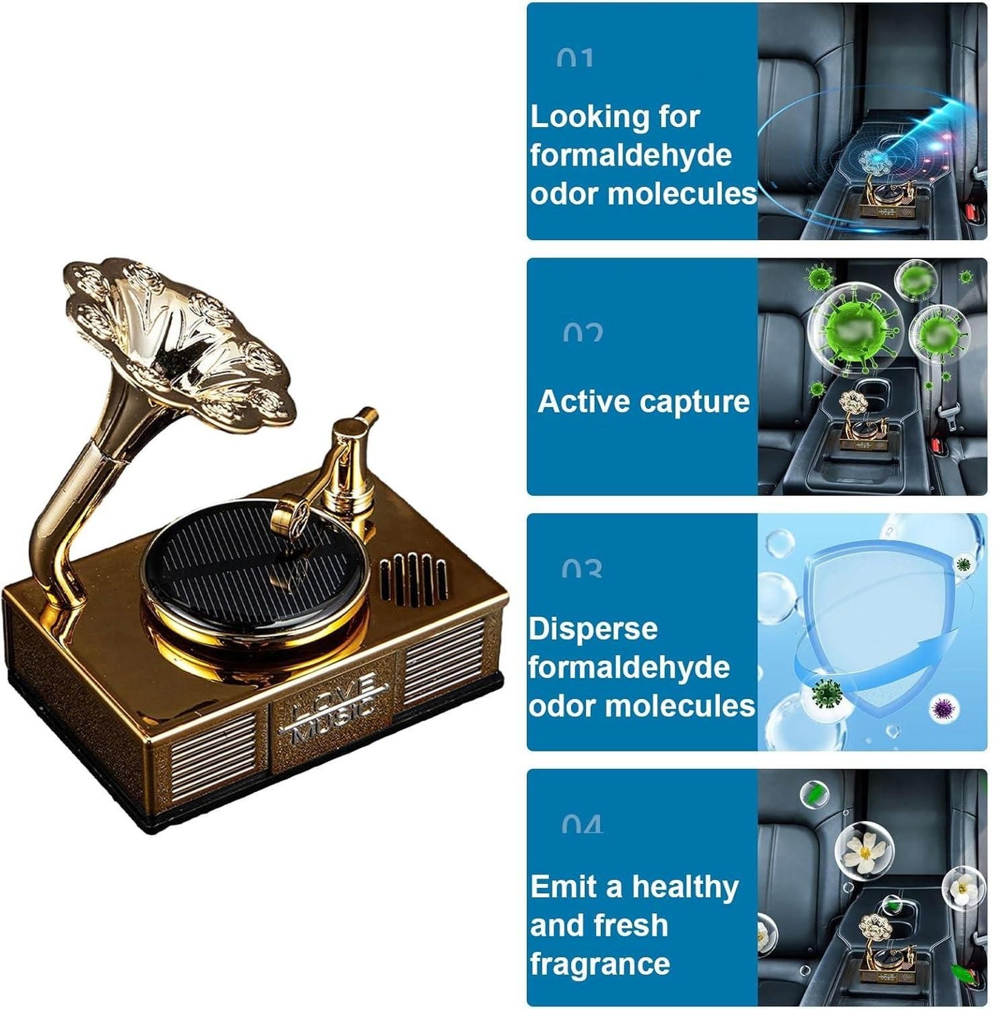 🎶 Car Vintage Phonograph Record Player – Long-Lasting Fragrance with Retro Flair