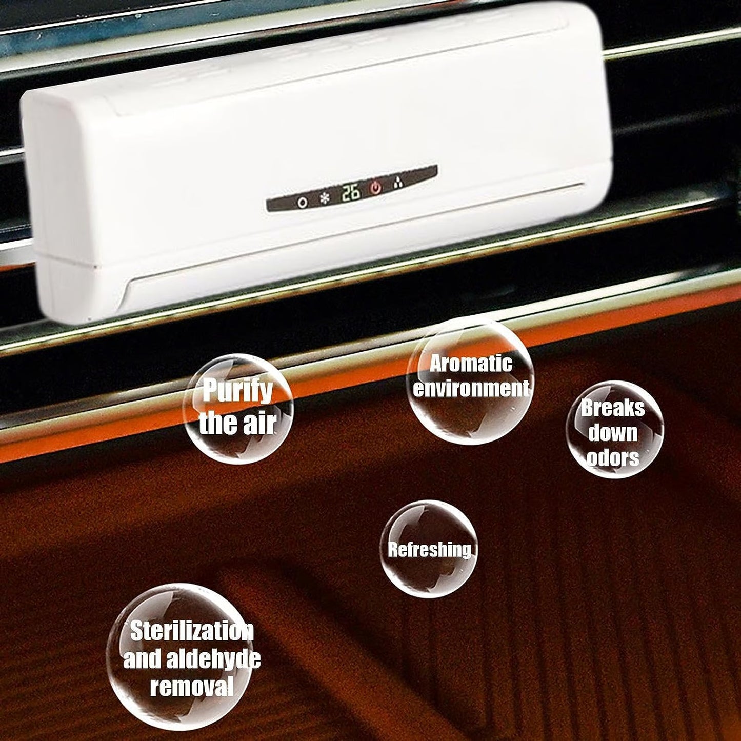 🌞 Miniature AC‑Design Solar‑Powered Car Air Freshener Diffuser
